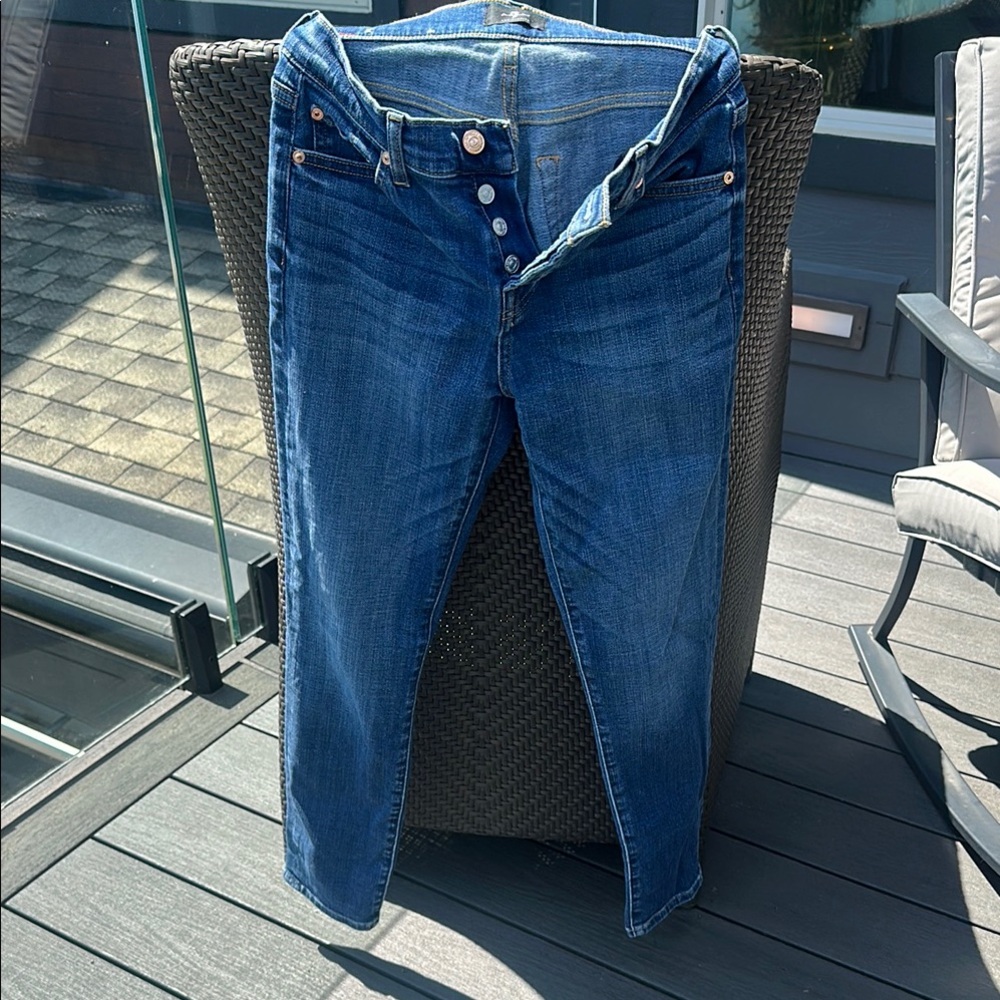 7 For All Mankind Blue Skinny Jeans